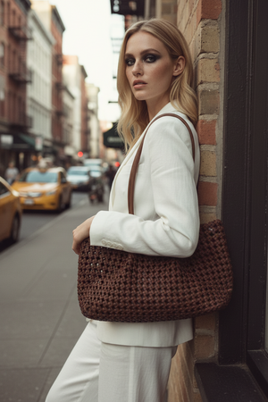 CANNES , TOTE BEACH BAG , CHOCOLATE