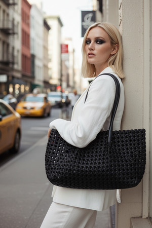 CANNES , TOTE BEACH BAG , BLACK