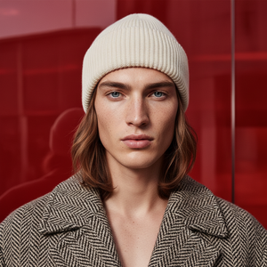 BEN , CASHMERE MIX BEANIE , VANILLA