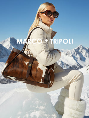 KARLA , COWHIDE LARGE TOTE BAG , CHOCOLATE & MULTI