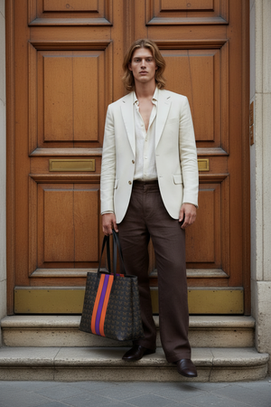 MARCO TRIPOLI TOTE , MY STRIPES MY BAG ( custom message )