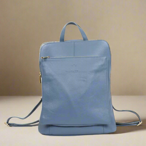 Ricky , Leather Rucksack , Blue