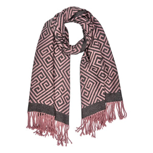 MAZE , CASHMERE MIX SCARF , PINK & GREY