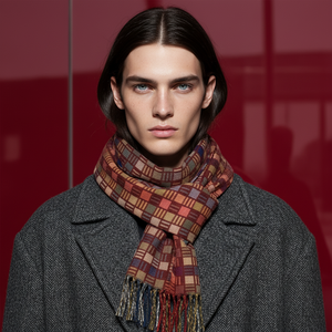 COOPER , CASHMERE MIX SCARF , BORDEAUX