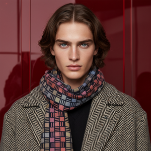 COOPER , CASHMERE MIX SCARF , BLUE