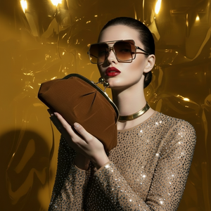 COLETTE , KISS & SNAPP LOCK , HANDBAG , TAN