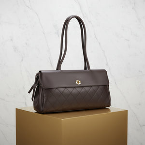 JOSEPHINE , LARGE SHOULDER BAG , DARK CHOCOLATE