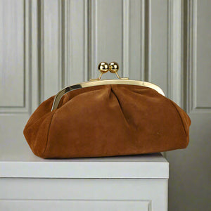 COLETTE , KISS & SNAPP LOCK , HANDBAG , TAN