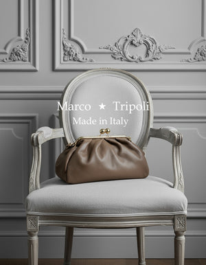 REBELLE , KISS & SNAP LARGE SHOULDER BAG , DARK TAUPE