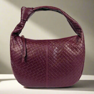 HUDSON , WOVEN SHOULDER BAG , BORDEAUX