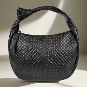 HUDSON , WOVEN SHOULDER BAG , BLACK