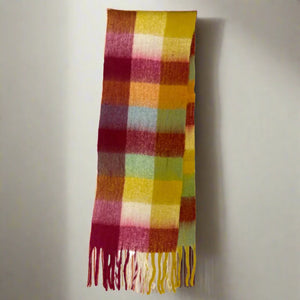 HAUSSEMANN SUPER SOFT SCARF , RED & YELLOW