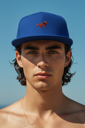 HORSE EMBROIDERED BASEBALL CAP , ROYAL BLUE