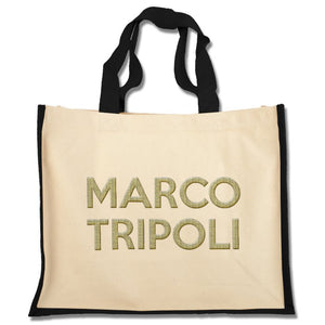 MARCO TRIPOLI , THE EMBROIDERED CANVAS BAG , GOLD