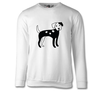 HOLLY , SWEATSHIRT WITH OUR DOG PRINT , UNISEX , WHITE