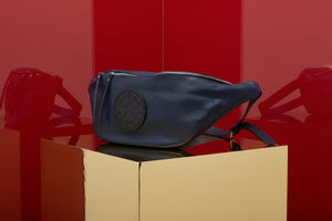 Marco Tripoli , MT , Leather Oversized BumBag , Navy