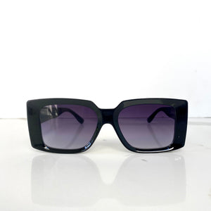 Lina , Rectangular Frame Sunglasses , Black