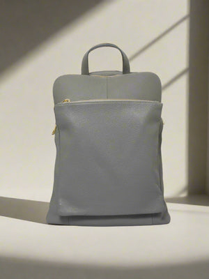 Ricky, Leather Rucksack , Grey