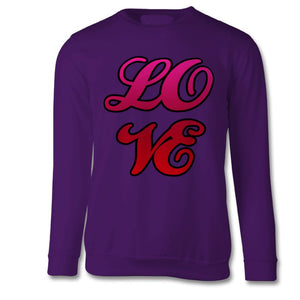 LOVE , Unisex Sweatshirt , Purple