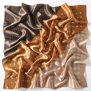 Teddy , Square Silk Scarf , Gold