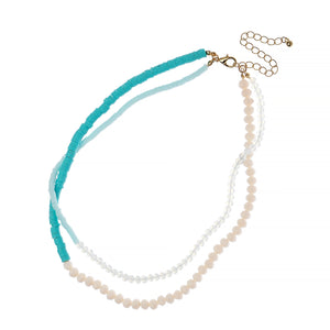 Zilli Gold and Turquoise Small Rubber Discs Necklace