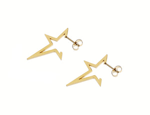 Star Earrings , Gold Metal